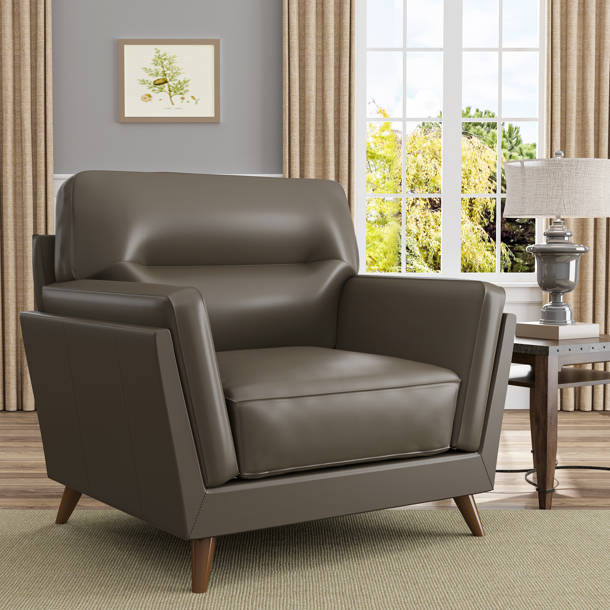 Orren Ellis Philippa 67" Genuine Leather Pillow Top Arm Reclining